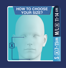 Load image into Gallery viewer, Denim Blue Jaspe Face Mask Size Guide
